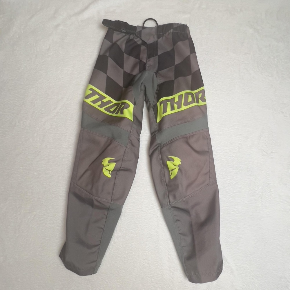 Thor Pants Youth 20 Gray Neon Yellow Motocross Dirt Bike Riding Gear Off Road